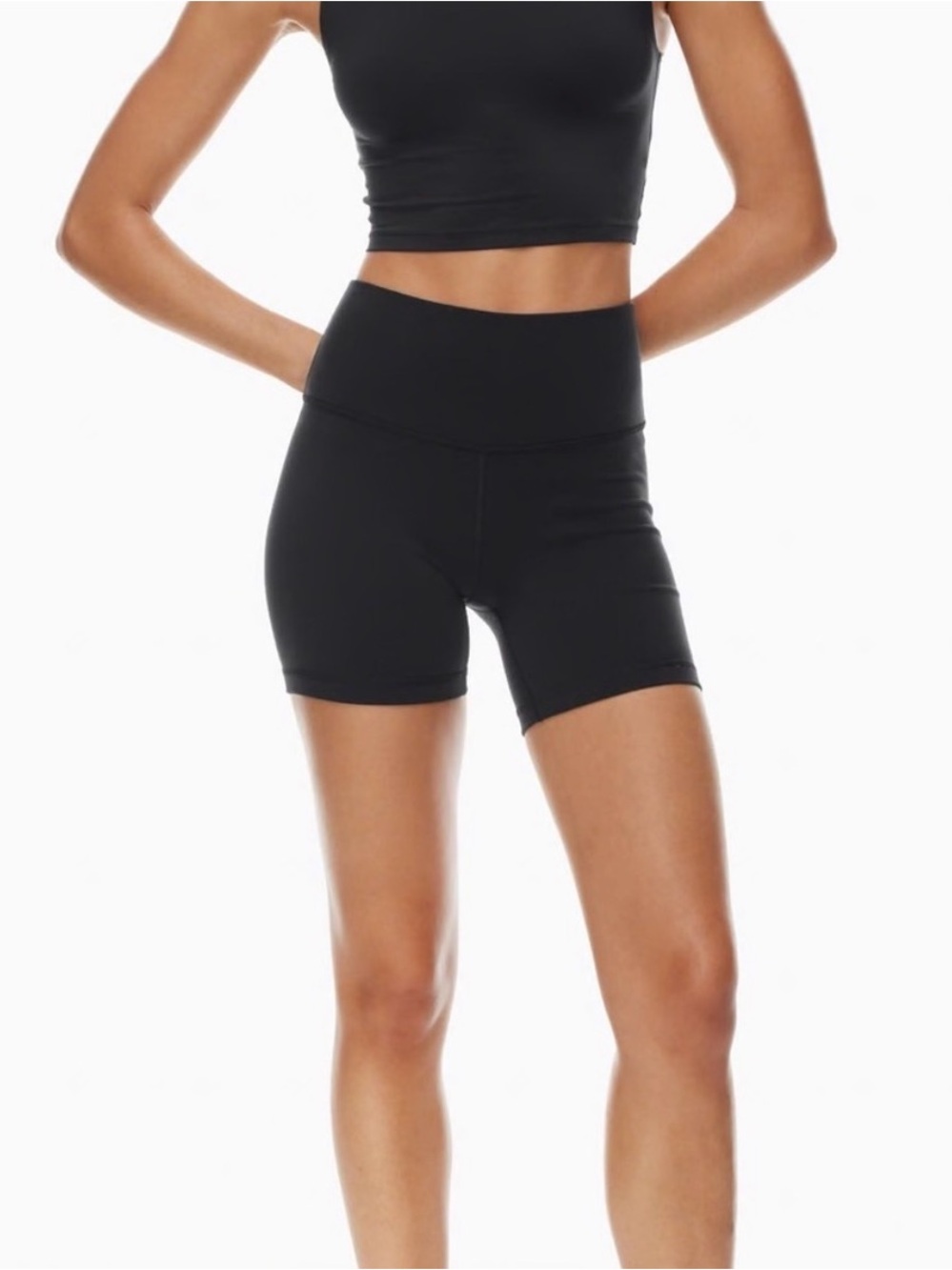 Aritzia Black High-Rise Bike Shorts